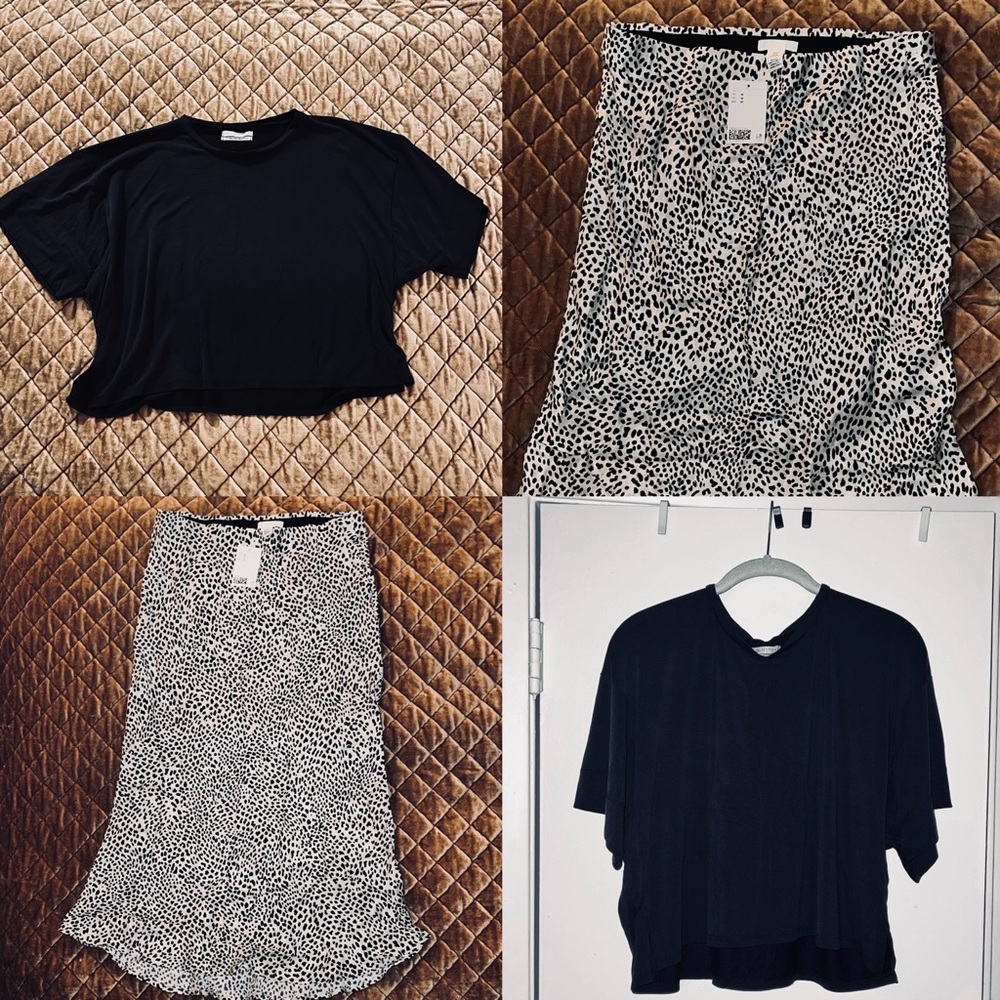 Leopard Print Midi Skirt & Crop Top Outfit